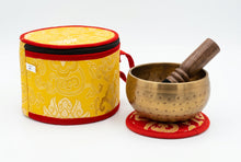 Load image into Gallery viewer, 11cm Tibetan Singing Bowl Gift Set – Handmade Meditation Bowl with Wooden Mallet, Cushion & Gift Case