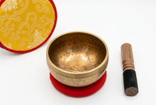 Load image into Gallery viewer, 11cm Tibetan Singing Bowl Gift Set – Handmade Meditation Bowl with Wooden Mallet, Cushion & Gift Case
