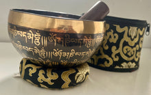 Load image into Gallery viewer, Singing Bowl Gift Set-Om Mani Padme Hum-Handmade Meditation Bowl-15 cm