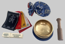 Load image into Gallery viewer, Beginner Meditation Kit-Singing bowl Set-Prayer Flag-Incense Bundle