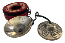 Load image into Gallery viewer, Tingsha bell with bag-8 Auspicious Symbols-Cymbals