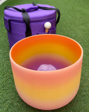 Load image into Gallery viewer, Crystal Singing bowl-Sacral Chakra with Carry bag- D Note-11 inch-Multi Coloured