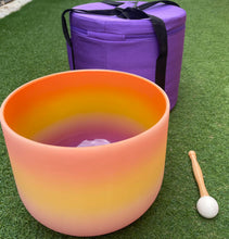Load image into Gallery viewer, Crystal Singing bowl-Sacral Chakra with Carry bag- D Note-11 inch-Multi Coloured