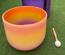 Load image into Gallery viewer, Crystal Singing bowl-Sacral Chakra with Carry bag- D Note-11 inch-Multi Coloured