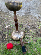 Load image into Gallery viewer, Double Chalice Handmade Singing Bowl- Seven Metal Meditation Bowl