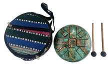 Load image into Gallery viewer, Steel Tongue Drum 6 Inch – Om Symbol Meditation Drum with Carry Bag & Mallets | Sound Healing Instrument | Mindfulness Gift