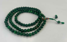Load image into Gallery viewer, Green Aventurine 108 Bead Mala-Meditation Prayer with Guru Bead- Heart Chakra Healing, Prosperity Jewelry Gift with Silk pouch