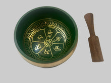Load image into Gallery viewer, Tibetan Singing Bowl Gift Set| Green Meditation Bowl | Yoga, Chakra, Mindfulness Gifts