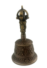 Load image into Gallery viewer, Tibetan Brass Meditation Bell: Dorje Handle, Sound Healing, Made in Nepal