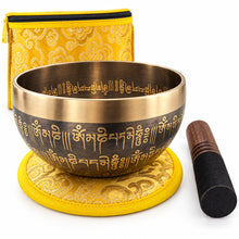 Load image into Gallery viewer, Singing Bowl-15 cm-Handmade Meditation Bowl with OM Mani Padme Hum Mantra Carved