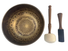 Load image into Gallery viewer, Singing Bowl-Handmade-20 cm-Sacred Geometry Etched