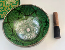 Load image into Gallery viewer, Tibetan Singing Bowl–17 cm-Sacred Geometry-F Note Heart Chakra Healing Sound Bath Meditation Tool
