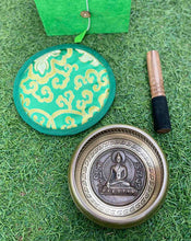 Load image into Gallery viewer, Singing Bowl-11 cm-Buddha Carved-Gift Set