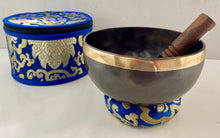 Load image into Gallery viewer, Singing Bowl Flower Of Life Gift Set-Healing Meditation bowl-Handmade-16 cm
