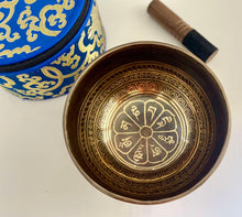 Load image into Gallery viewer, Singing Bowl Gift Set-Healing Meditation bowl-Handmade-15 cm-Om Mani Padme Hum