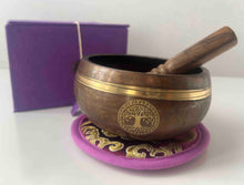 Load image into Gallery viewer, Tibetan Singing bowl-Gift Set-10 cm-Sacred Geometry-Mindfulness Gifts