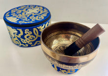 Load image into Gallery viewer, Singing Bowl Gift Set-Healing Meditation bowl-Handmade-15 cm-Om Mani Padme Hum