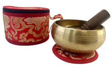 Load image into Gallery viewer, Meditation Bundle Pack – 12 cm Hand-Beaten Singing Bowl & 6 cm Tingsha Bells