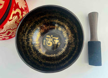 Load image into Gallery viewer, Singing Bowl Gift Set-Om Mani Padme Hum-Handmade Meditation Bowl-16 cm