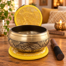Load image into Gallery viewer, 11cm Tibetan Singing Bowl-Om Carved Meditation Sound Healing Yoga Reiki Gift
