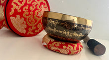 Load image into Gallery viewer, Singing Bowl Gift Set-Om Mani Padme Hum-Handmade Meditation Bowl-16 cm