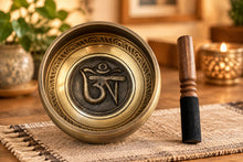 Load image into Gallery viewer, 11cm Tibetan Singing Bowl-Om Carved Meditation Sound Healing Yoga Reiki Gift