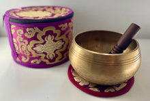 Load image into Gallery viewer, Singing bowl-14 cm-Om Carved