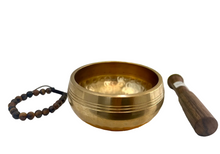 Load image into Gallery viewer, Tibetan Singing Bowl Gift Set 9cm with Tiger Eye Bracelet | Meditation Bowl Gift Bundle | Yoga, Reiki, Chakra Healing Gift