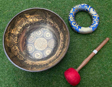 Load image into Gallery viewer, Singing Bowl-31 cm-Flower Of Life-Handmade Healing bowl-Meditation bowl-Handmade in Nepal