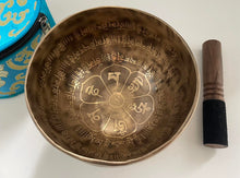 Load image into Gallery viewer, Singing Bowl Gift Set-Healing Meditation bowl-Handmade-15 cm-Om Mani Padme Hum