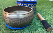 Load image into Gallery viewer, Singing Bowl-15 cm-Green Tara Carved-Gift Set-Chakra Healing Set