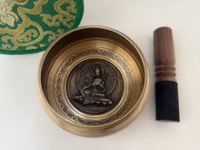Load image into Gallery viewer, Singing Bowl-11 cm-Green Tara Carved-Tibetan Mantras