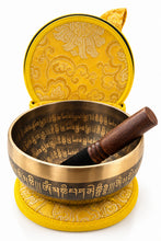 Load image into Gallery viewer, Singing Bowl-15 cm-Handmade Meditation Bowl with OM Mani Padme Hum Mantra Carved
