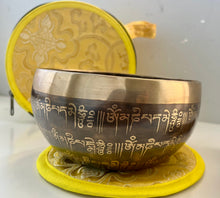 Load image into Gallery viewer, Singing Bowl-15 cm-Handmade Meditation Bowl with Mantra Carved