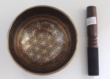 Load image into Gallery viewer, Singing Bowl-15 cm-Etched-Handmade-Flower Of Life