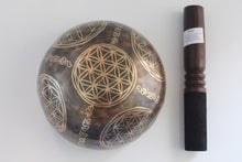 Load image into Gallery viewer, Singing Bowl-15 cm-Etched-Handmade-Flower Of Life