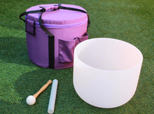 Load image into Gallery viewer, Sacral Chakra Crystal Singing bowl with a Carry bag- D Note-11 inch-White