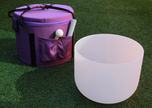 Load image into Gallery viewer, Sacral Chakra Crystal Singing bowl with a Carry bag- D Note-11 inch-White