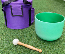 Load image into Gallery viewer, Crystal Singing bowl-HEART Chakra with Carry bag- F Note-8 inch