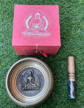 Load image into Gallery viewer, Singing Bowl-11 cm-Buddha Carved-Tibetan Mantras