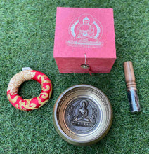 Load image into Gallery viewer, Singing Bowl-11 cm-Buddha Carved-Tibetan Mantras