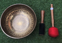 Load image into Gallery viewer, Singing Bowl-20 cm-Handmade-Mantra Etched Carved