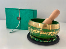 Load image into Gallery viewer, Singing Bowl-Gift Set-Green-9 cm