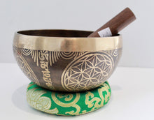 Load image into Gallery viewer, Singing Bowl-15 cm-Handmade Singing bowl-Flower of Life-Sacred Geometry