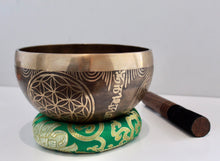 Load image into Gallery viewer, Singing Bowl-15 cm-Handmade Singing bowl-Flower of Life-Sacred Geometry