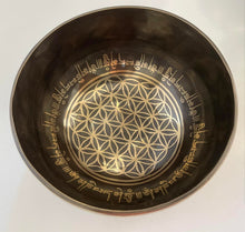 Load image into Gallery viewer, Singing Bowl-15 cm-Handmade-Flower of Life-Chakra Healing Bowl