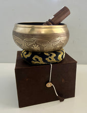 Load image into Gallery viewer, Om Singing Bowl-11 cm-OM Carved-Gift Set
