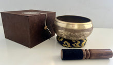 Load image into Gallery viewer, Om Singing Bowl-11 cm-OM Carved-Gift Set
