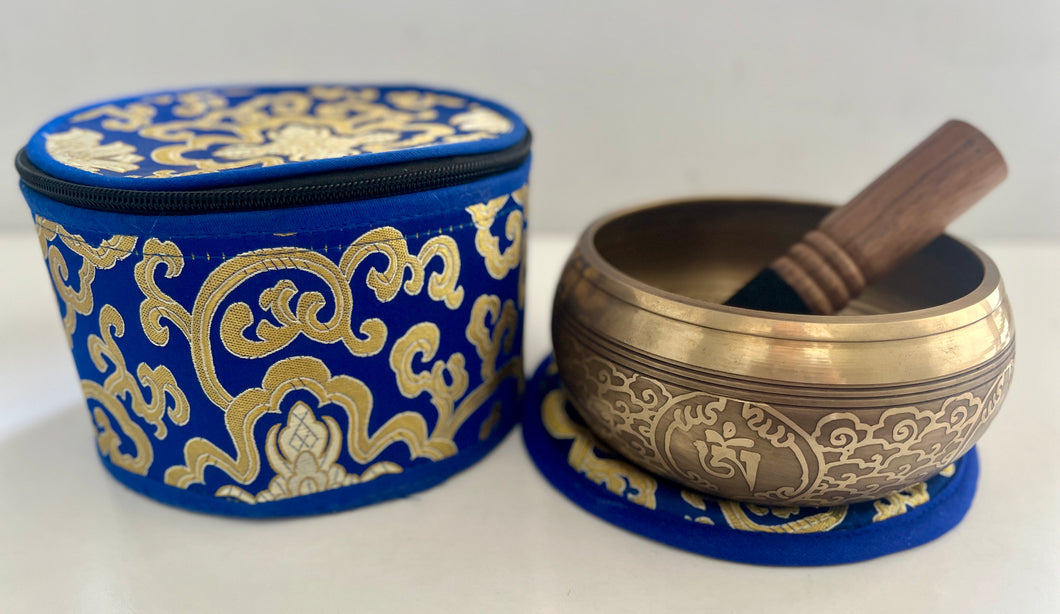 Singing bowl Gift Set-13 cm-Buddha Carved