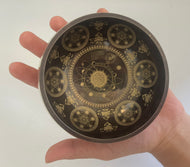 9cm Tibetan Singing Bowl Set with Flower Of Life Sacred Geometry-Meditation Gift Bundle